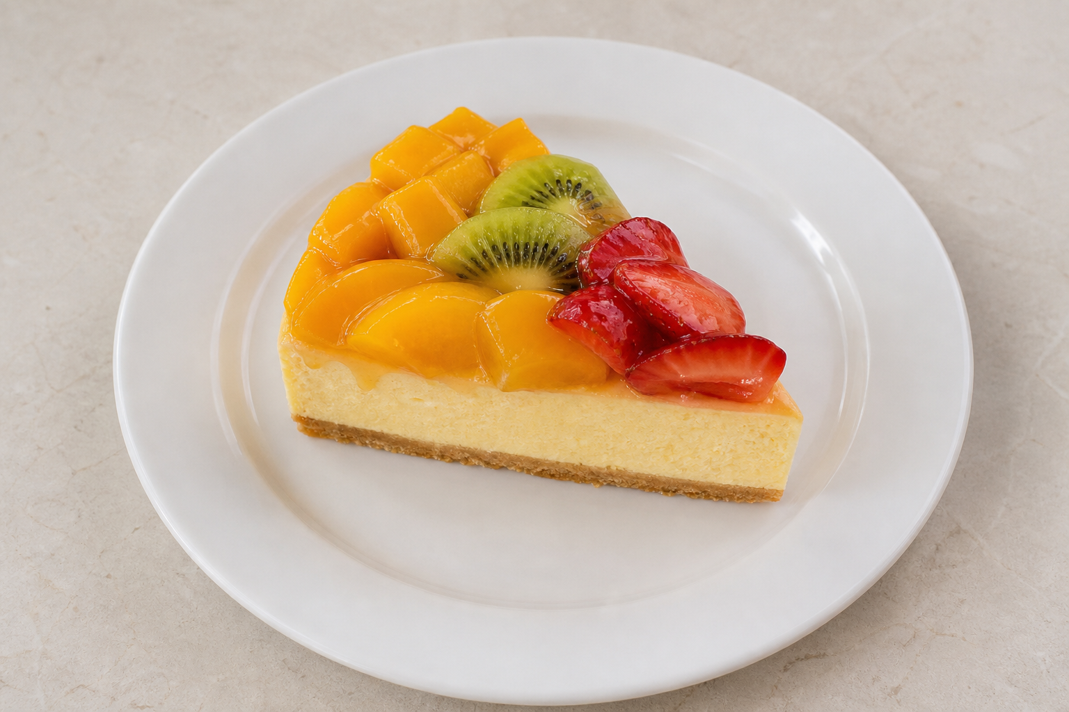 Photorealistic PH Fruit cheesecake slice dessert P01 food image by VDAMO