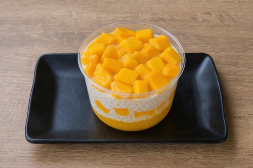 Photorealistic PH Mango pudding cup dessert P02 food image by VDAMO