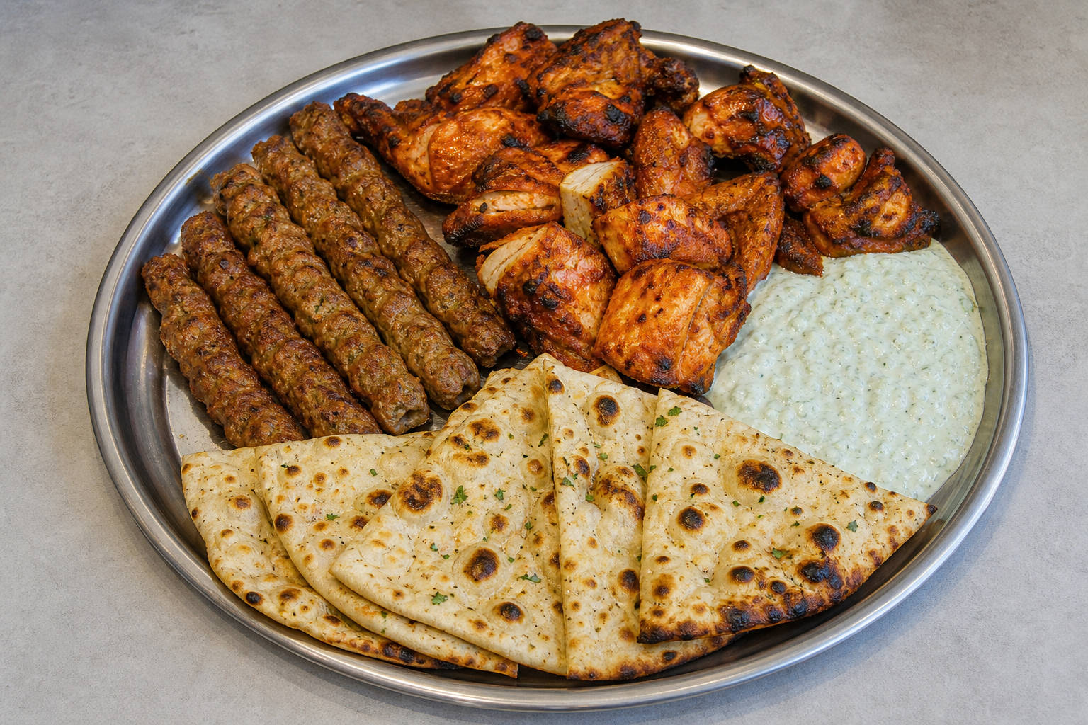 Photorealistic Pakistani BBQ plate P10 food image by VDAMO