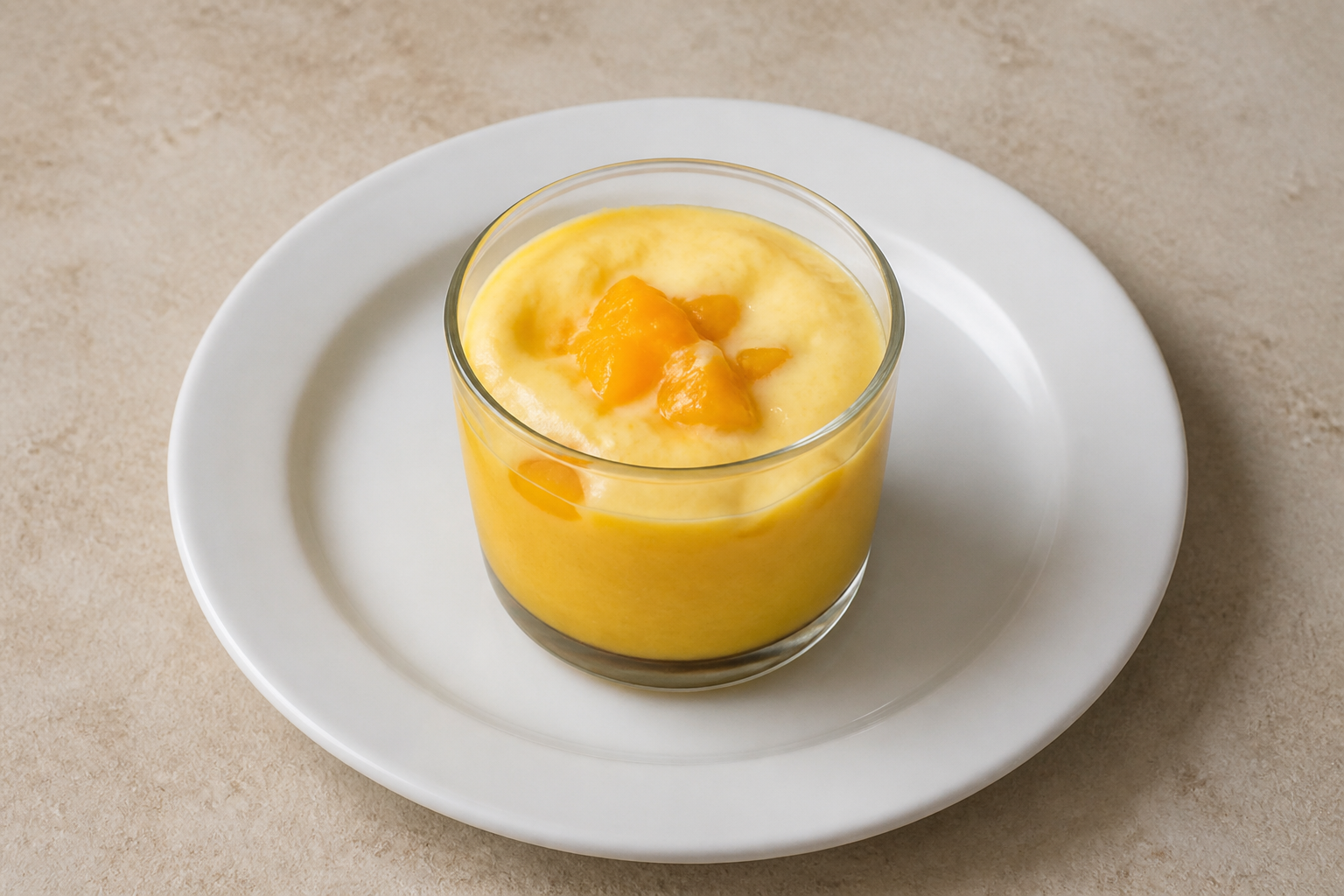 Photorealistic PL Mango pudding cup dessert P01 food image by VDAMO