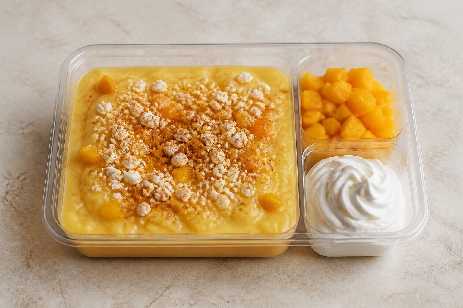 Photorealistic PL Mango pudding cup dessert P08 food image by VDAMO