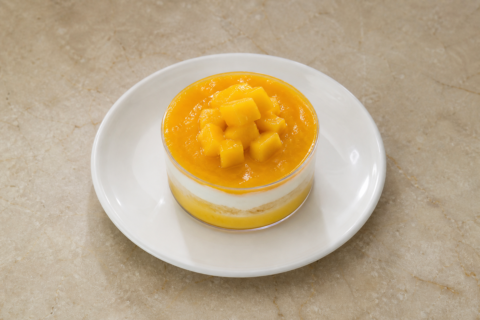 Photorealistic QA Mango pudding cup dessert P09 food image by VDAMO