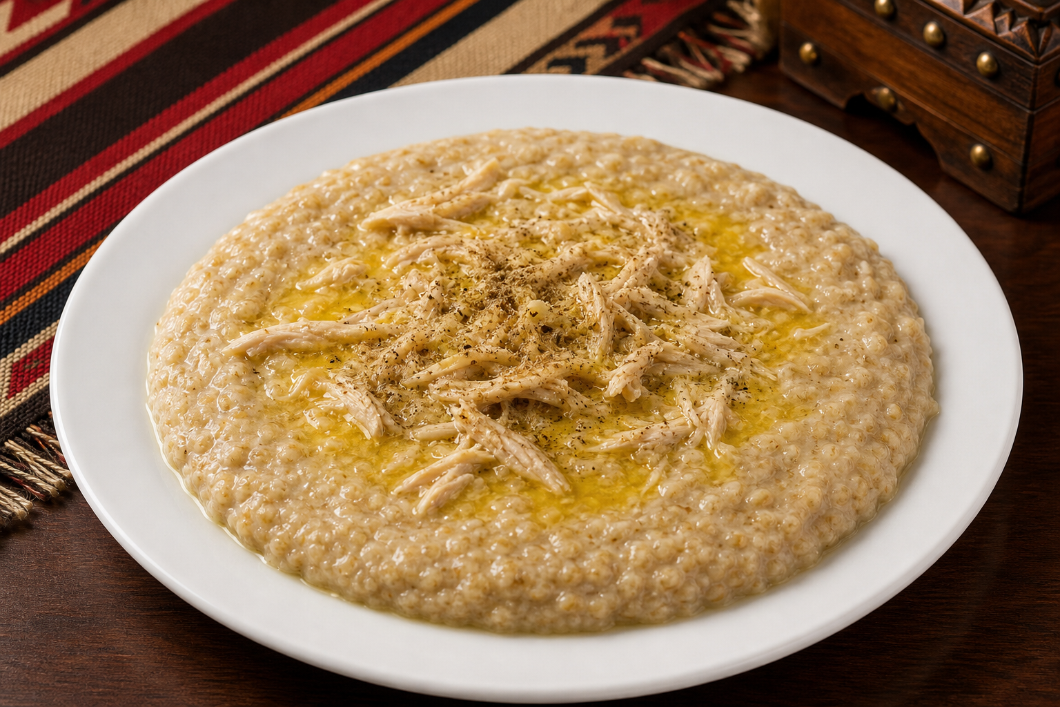 Photorealistic Qatari harees food image by VDAMO
