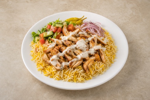 Photorealistic QA Chicken shawarma plate middle-eastern P09 food image by VDAMO