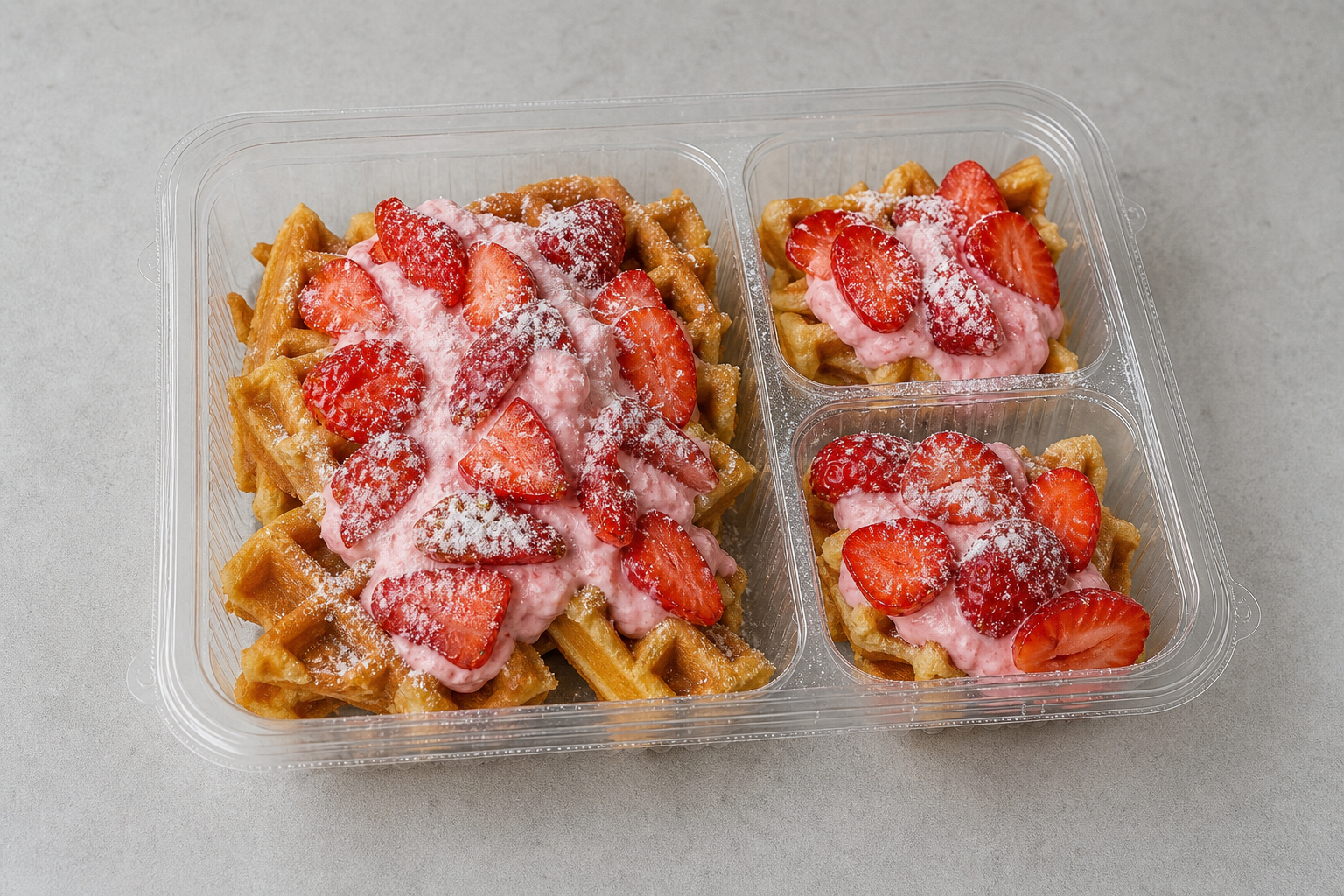 RO Strawberry cream waffle dessert P08 — Romania dish