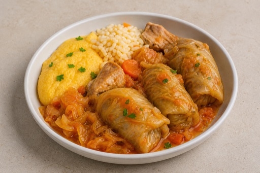 Photorealistic RO Cabbage roll plate eastern-european P04 food image by VDAMO
