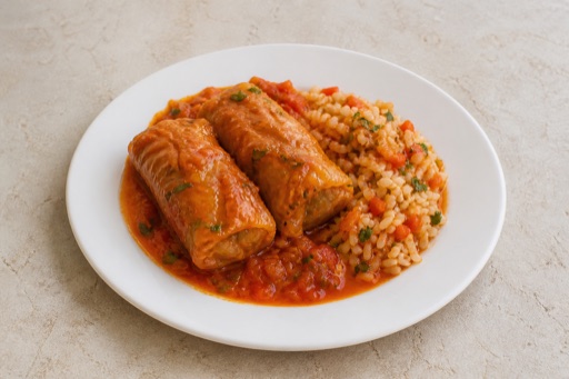 Photorealistic RO Cabbage roll plate eastern-european P09 food image by VDAMO