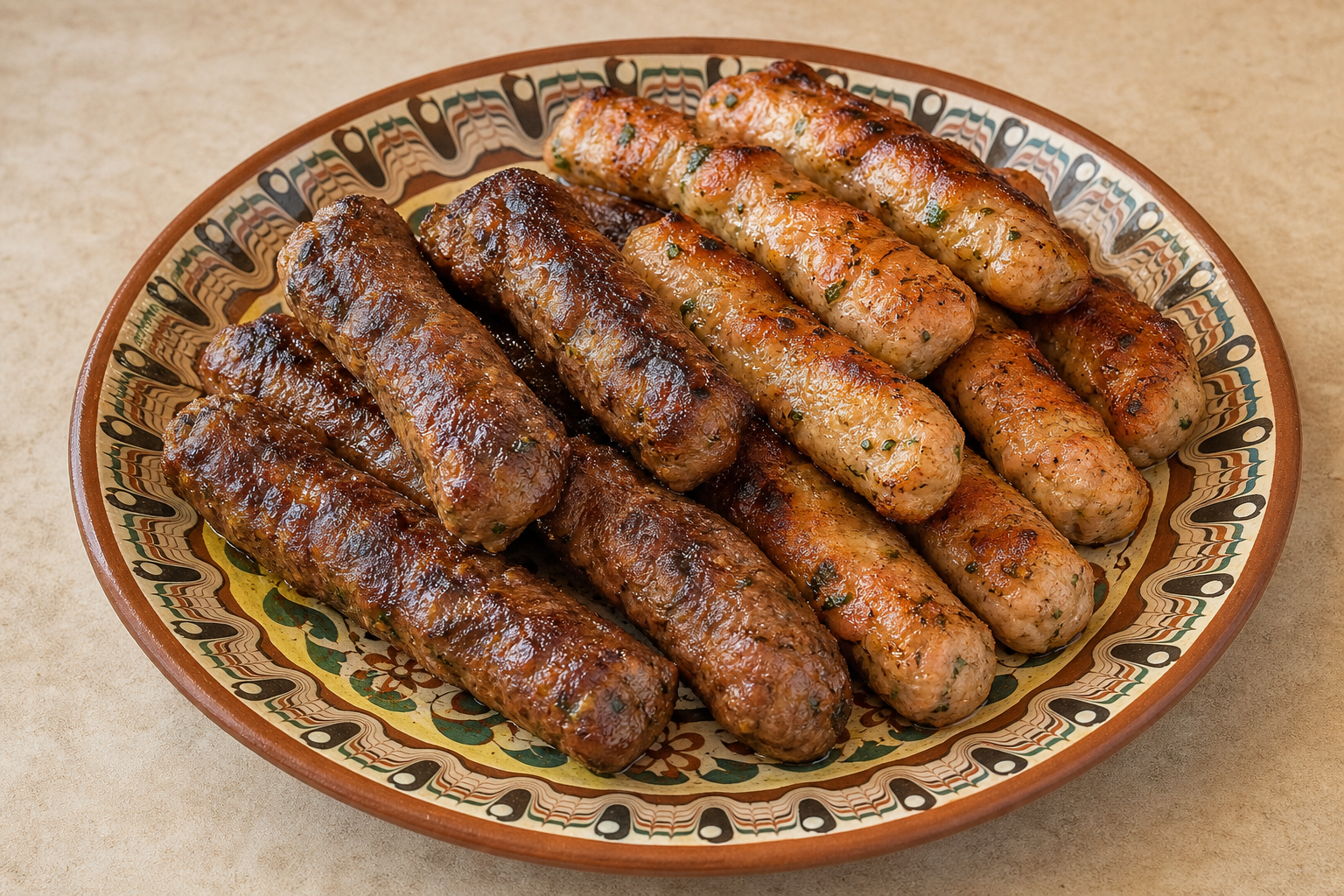 RO Grilled sausage meal eastern-european P10 — Romania dish