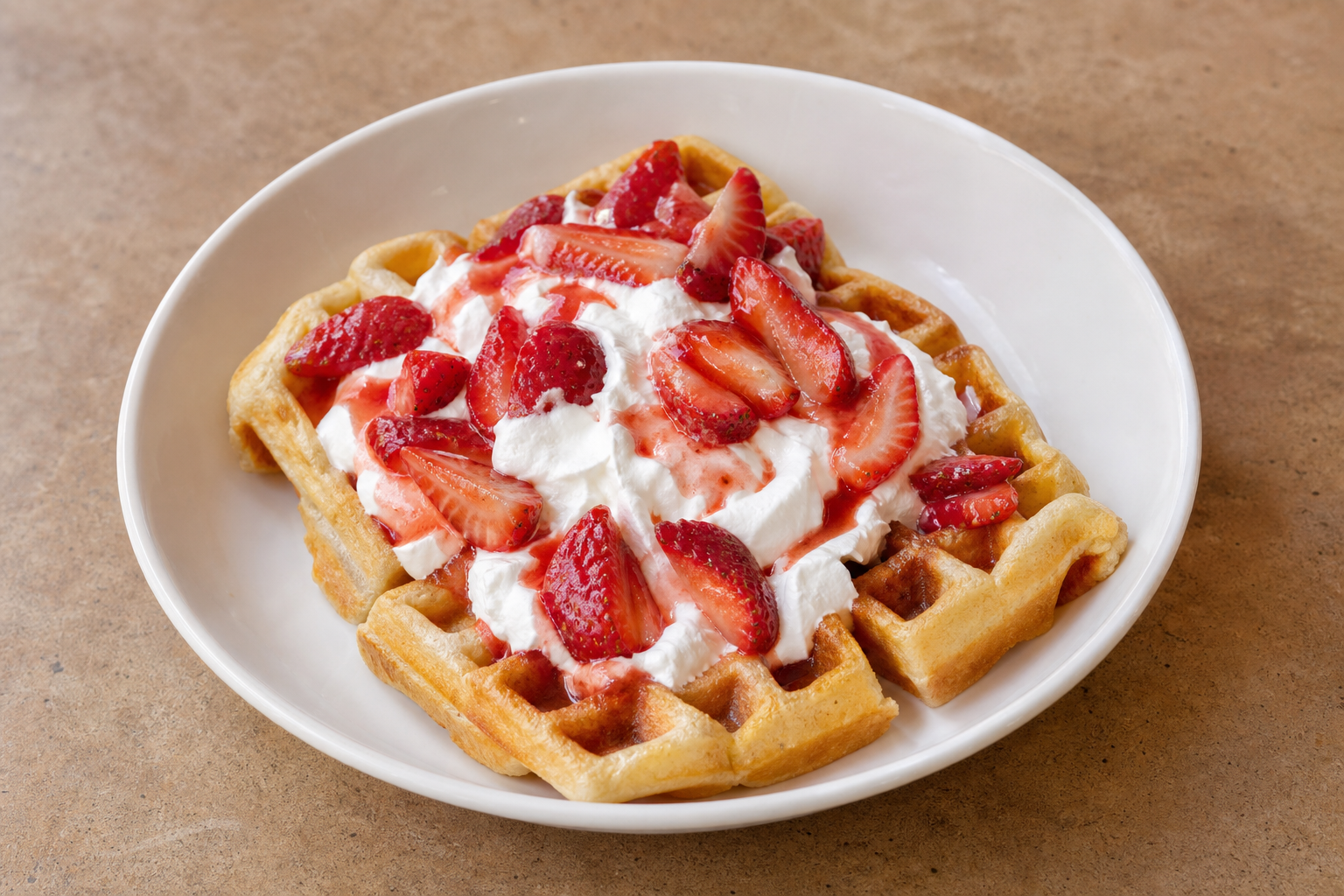 RS Strawberry cream waffle dessert P04 — Serbia dish