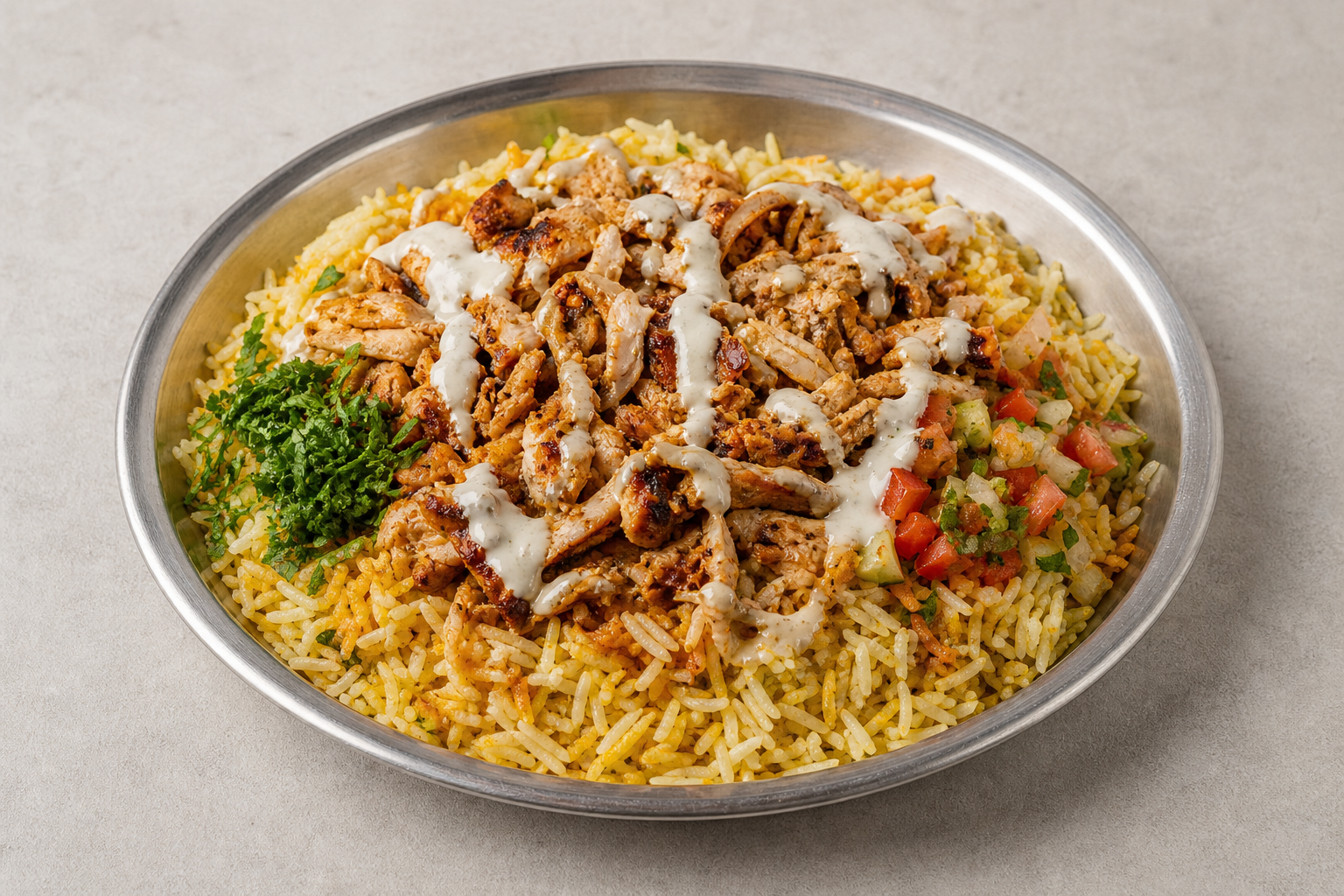 SA Chicken shawarma plate middle-eastern P05 — Saudi Arabia dish