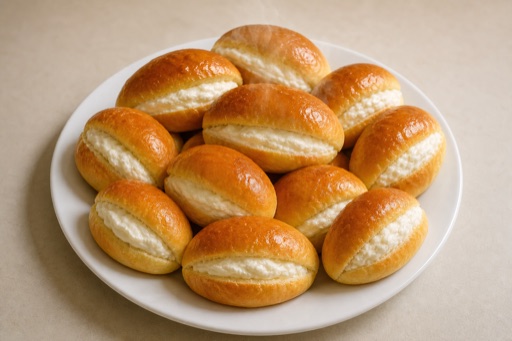 SA Cream filled bun street-food menu photo, Saudi Arabia menu images by VDAMO