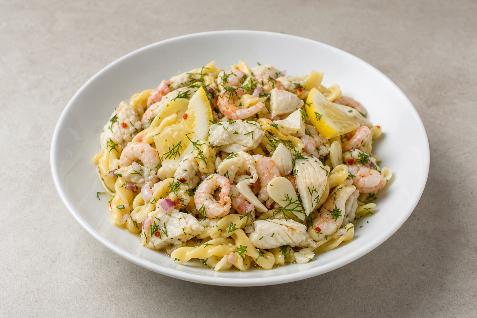 SE Seafood pasta bowl seafood P09 — Sweden dish