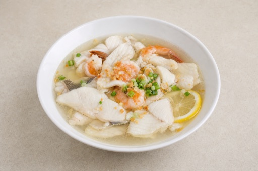 SG Fish soup bowl seafood menu photo, Singapore menu images by VDAMO