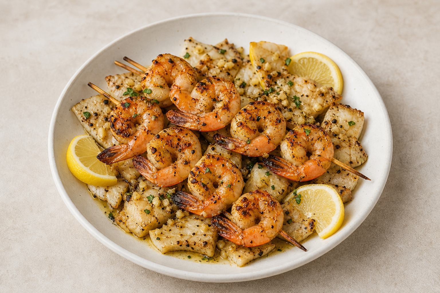 SG Shrimp skewer plate seafood P04 — Singapore dish