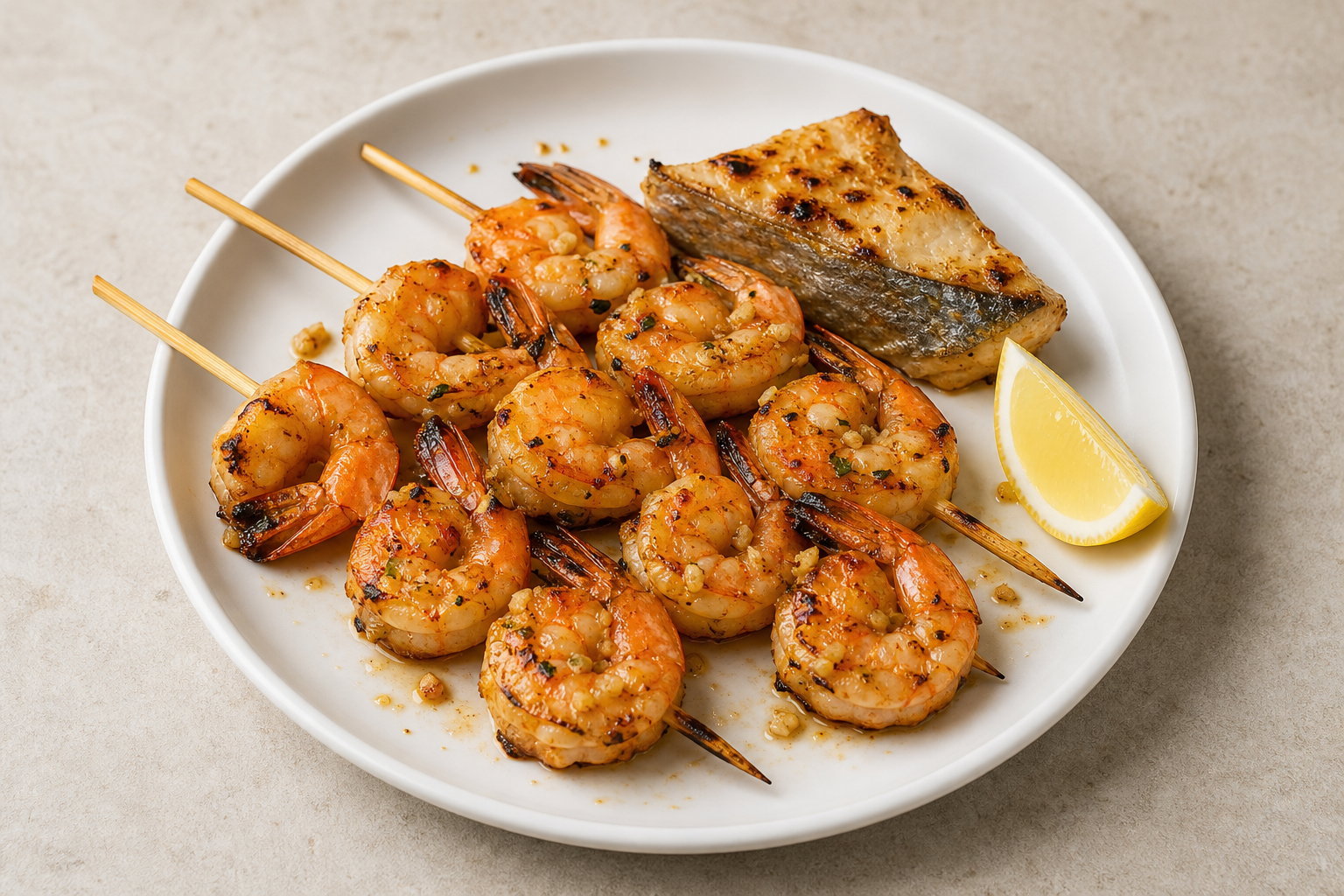SG Shrimp skewer plate seafood P09 — Singapore dish