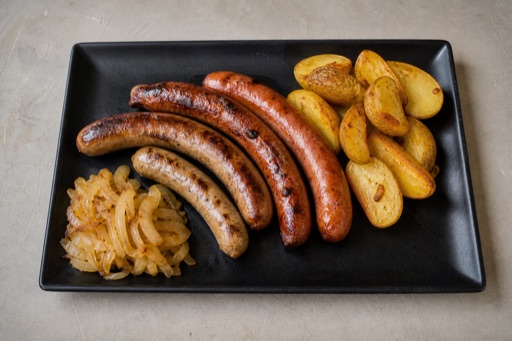 Photorealistic SK Grilled sausage meal eastern-european P02 food image by VDAMO