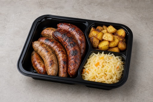 Photorealistic SK Grilled sausage meal eastern-european P08 food image by VDAMO