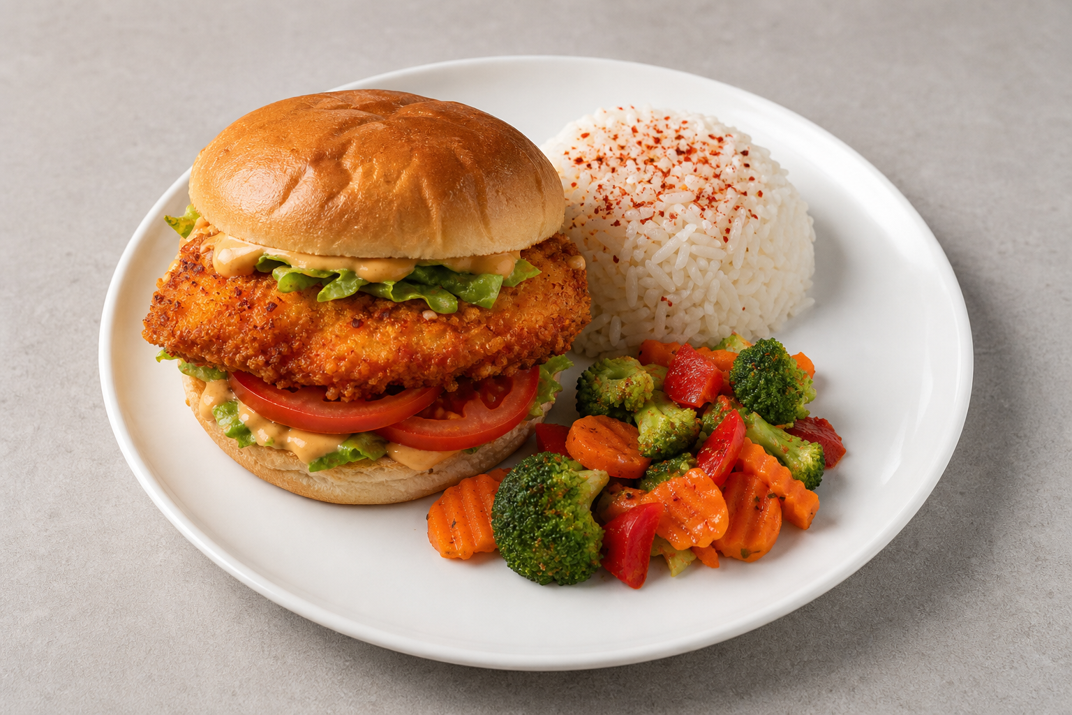 SK Spicy chicken sandwich fast-food P01 — Slovakia dish