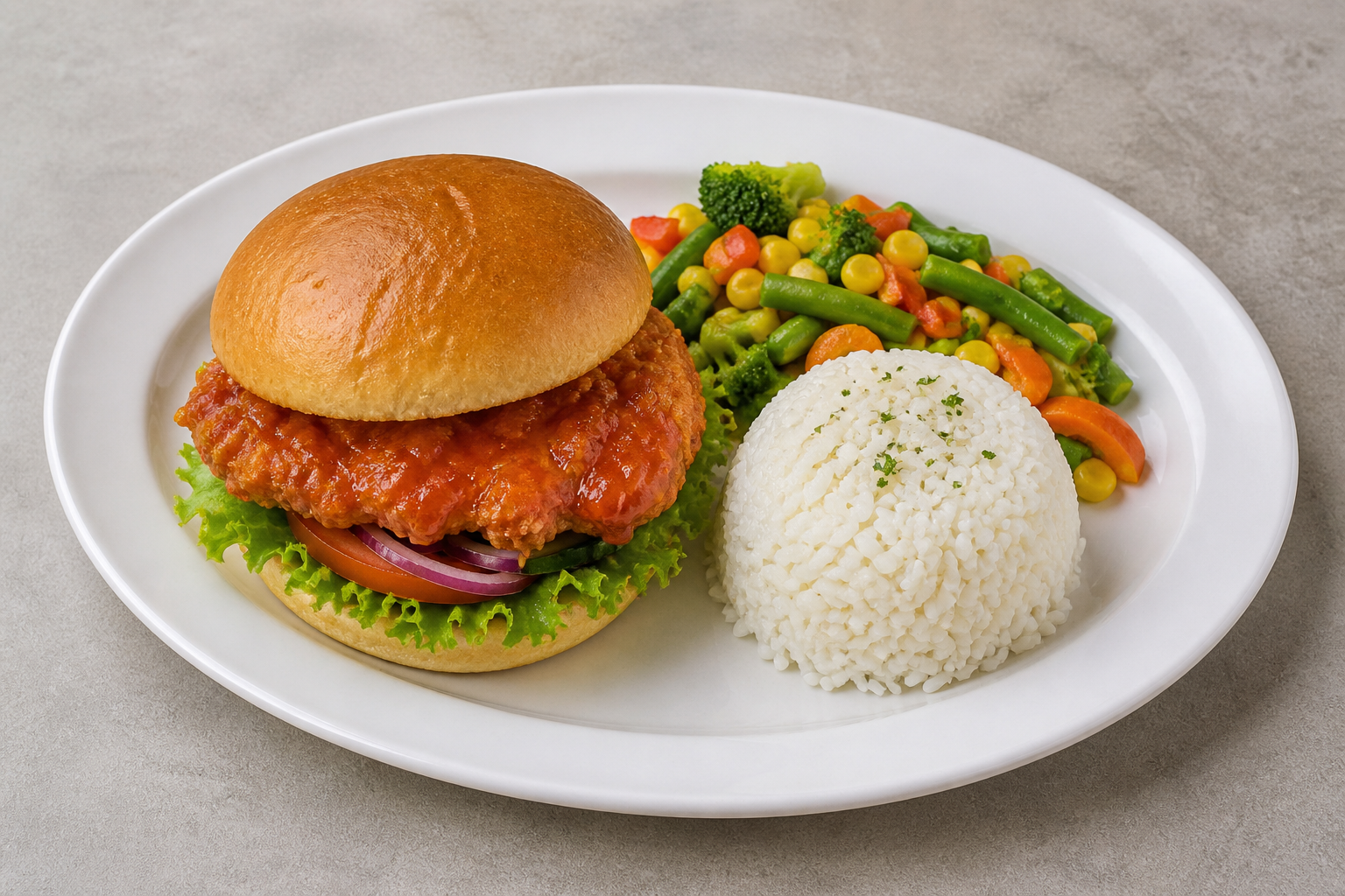 SK Spicy chicken sandwich fast-food P03 — Slovakia dish