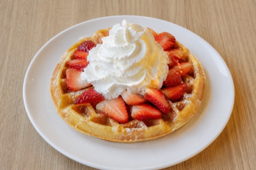 Photorealistic TH Strawberry cream waffle dessert P01 food image by VDAMO
