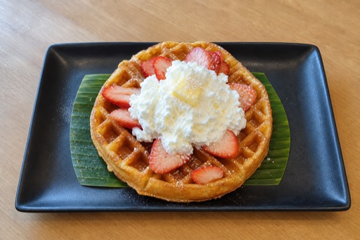 Photorealistic TH Strawberry cream waffle dessert P02 food image by VDAMO
