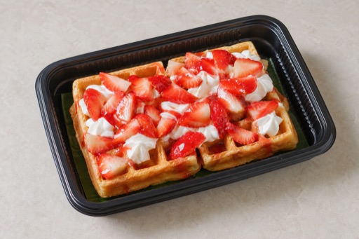 Photorealistic TH Strawberry cream waffle dessert P06 food image by VDAMO