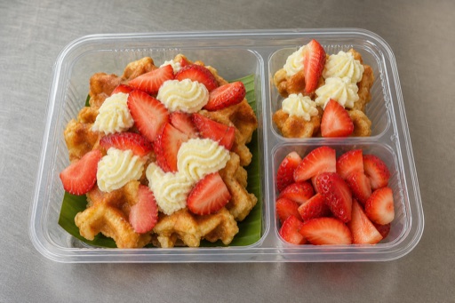 Photorealistic TH Strawberry cream waffle dessert P08 food image by VDAMO