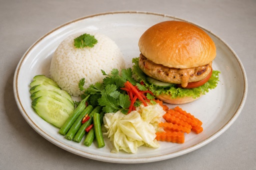 Photorealistic TH Kids burger meal fast-food P10 food image by VDAMO