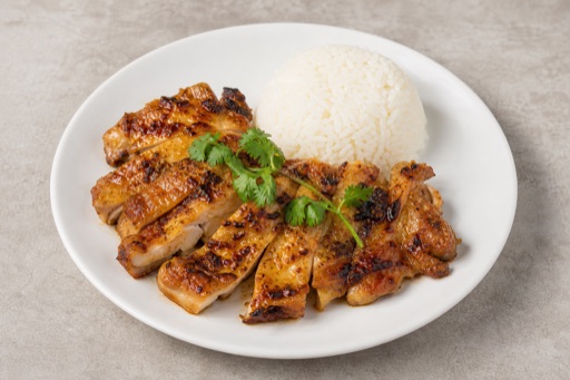 Photorealistic TH Grilled chicken meal milk-tea P01 food image by VDAMO