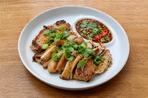 Photorealistic TH Grilled chicken meal milk-tea P04 food image by VDAMO