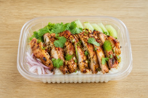 Photorealistic TH Grilled chicken meal milk-tea P07 food image by VDAMO