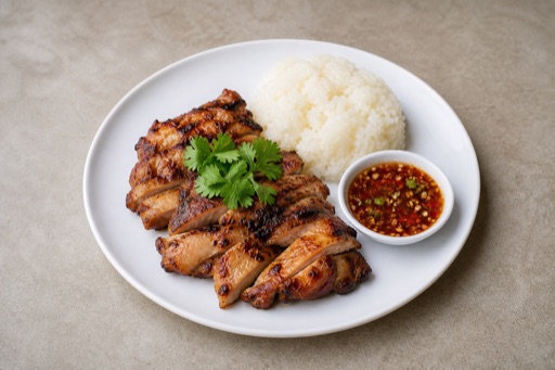 Photorealistic TH Grilled chicken meal milk-tea P09 food image by VDAMO