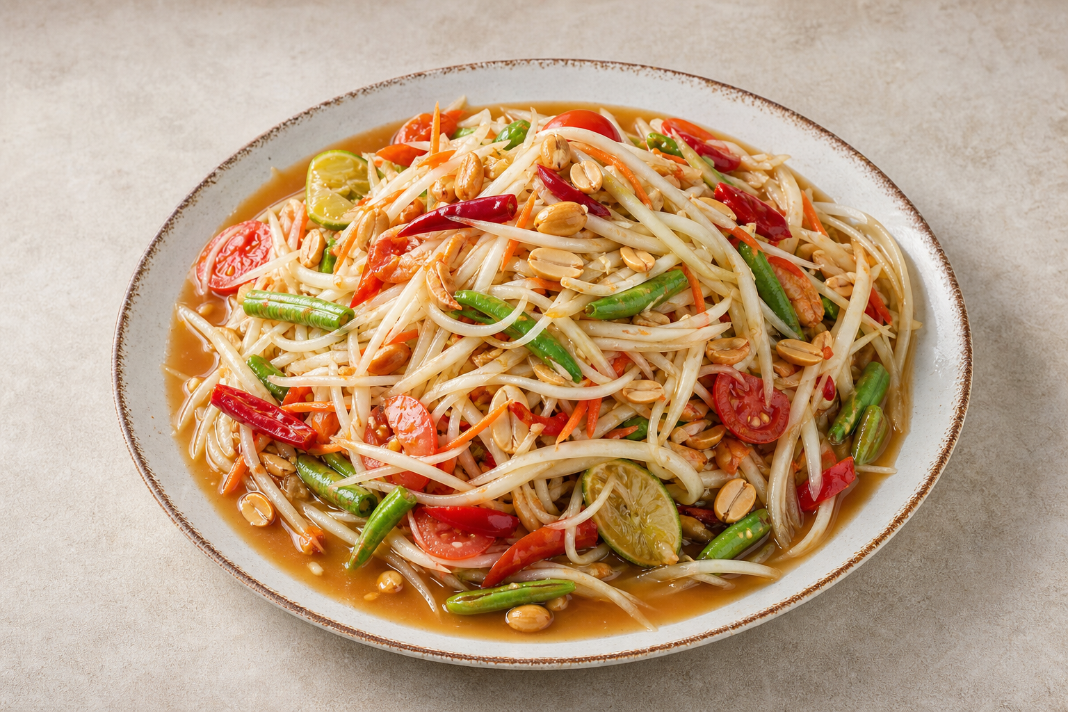 Photorealistic Green papaya salad P10 food image by VDAMO