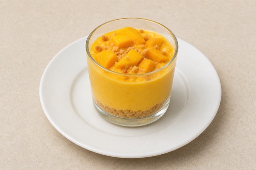 Photorealistic TN Mango pudding cup dessert P01 food image by VDAMO