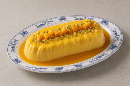 Photorealistic TN Mango pudding cup dessert P03 food image by VDAMO