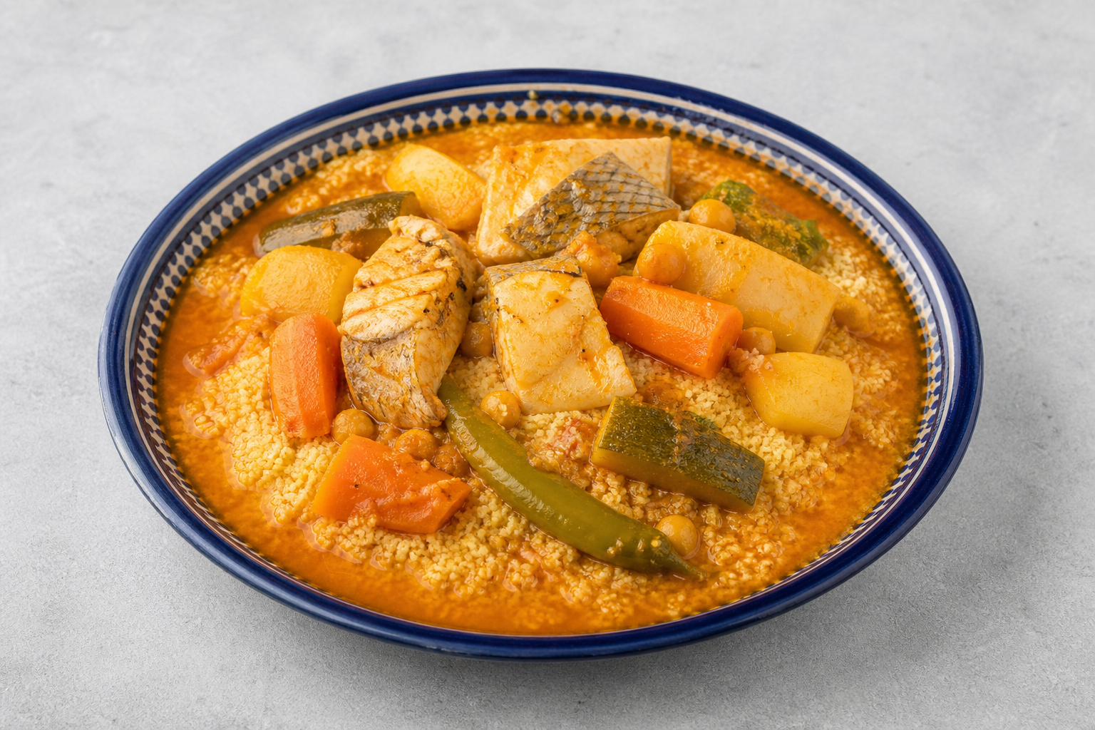 Tunisian fish couscous P02 — dish