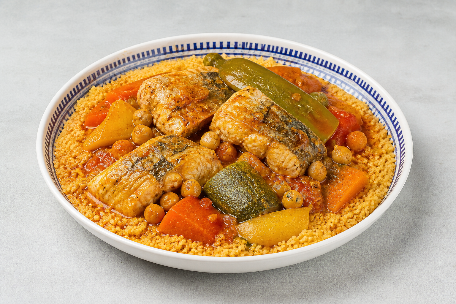 Tunisian fish couscous P07 — dish