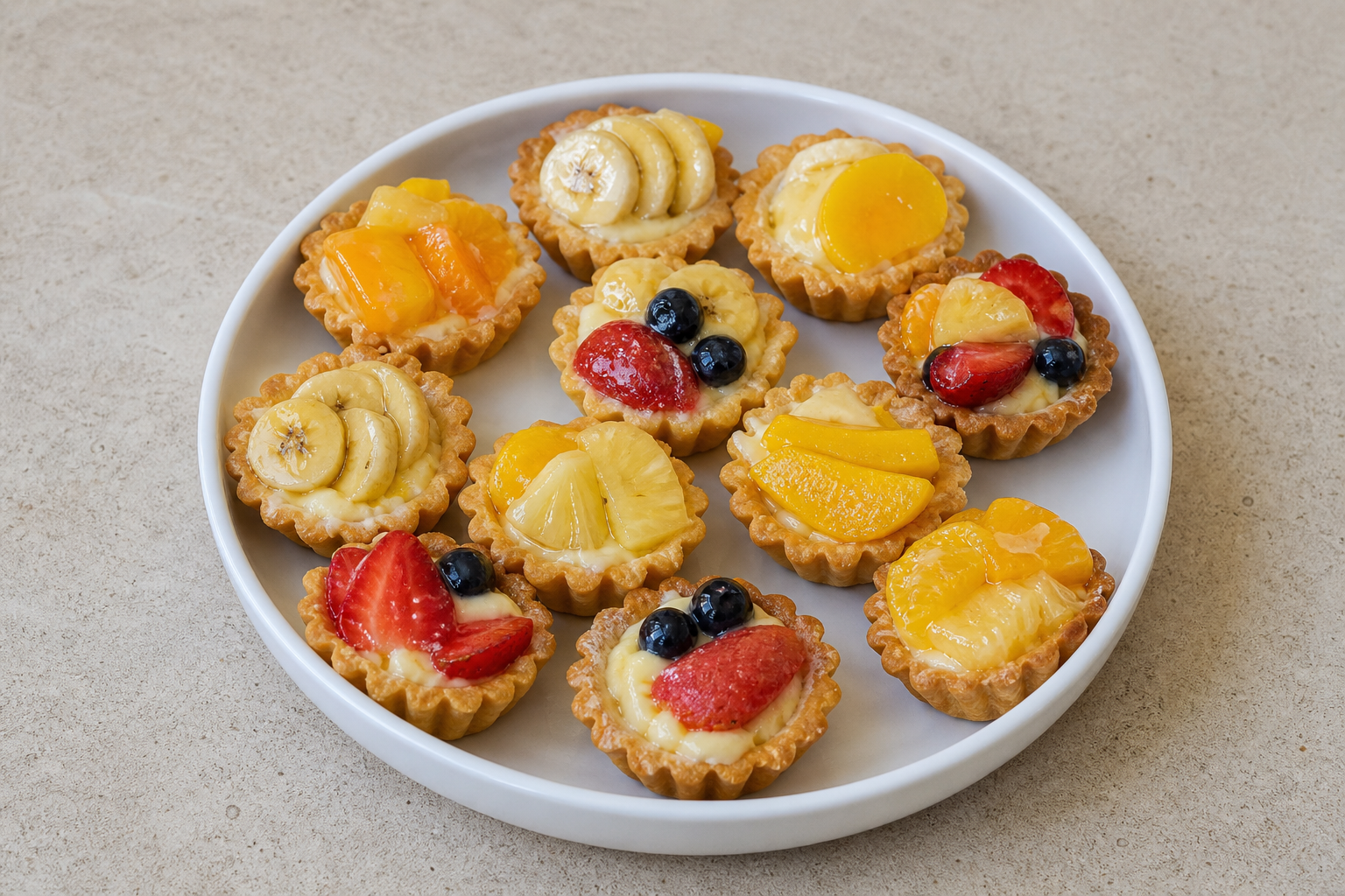 Photorealistic TZ Mini fruit tart bakery P04 food image by VDAMO