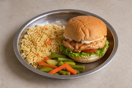 Photorealistic TZ Kids burger meal fast-food P05 food image by VDAMO