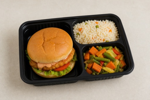 Photorealistic TZ Kids burger meal fast-food P06 food image by VDAMO
