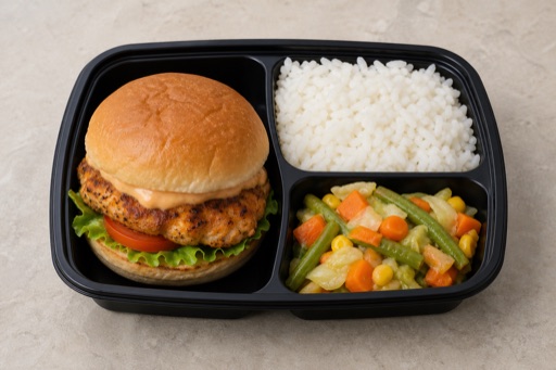 Photorealistic TZ Kids burger meal fast-food P08 food image by VDAMO
