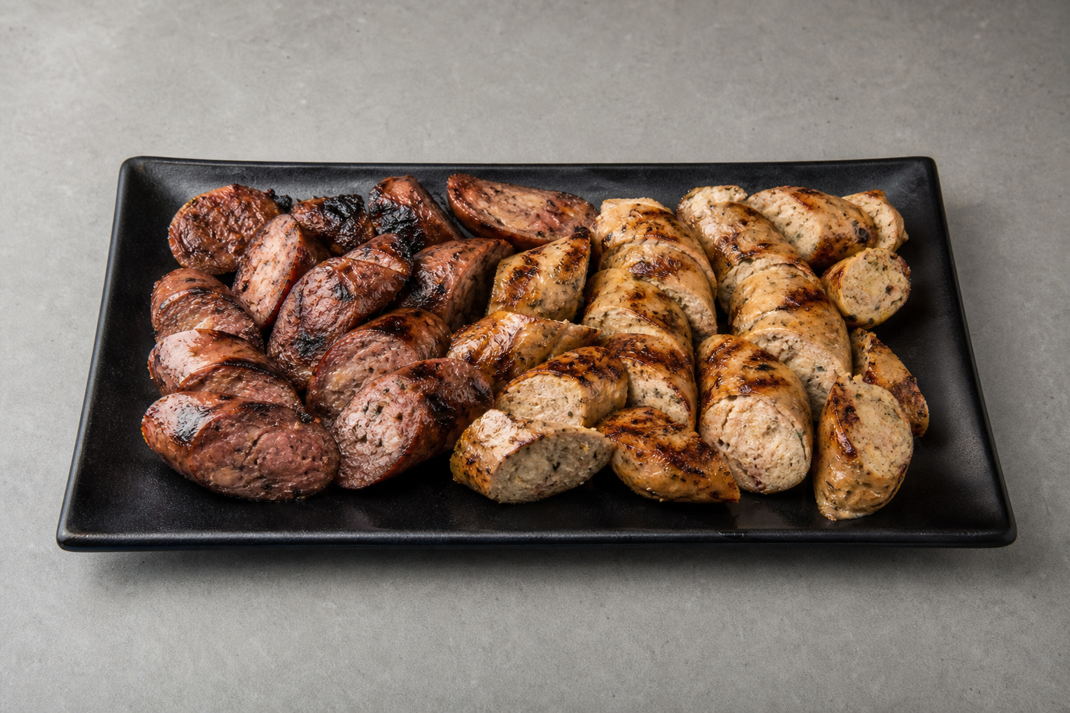 US Grilled sausage plate barbecue P02 — United States dish