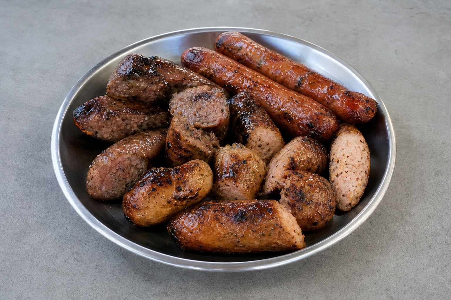 US Grilled sausage plate barbecue P05 — United States dish