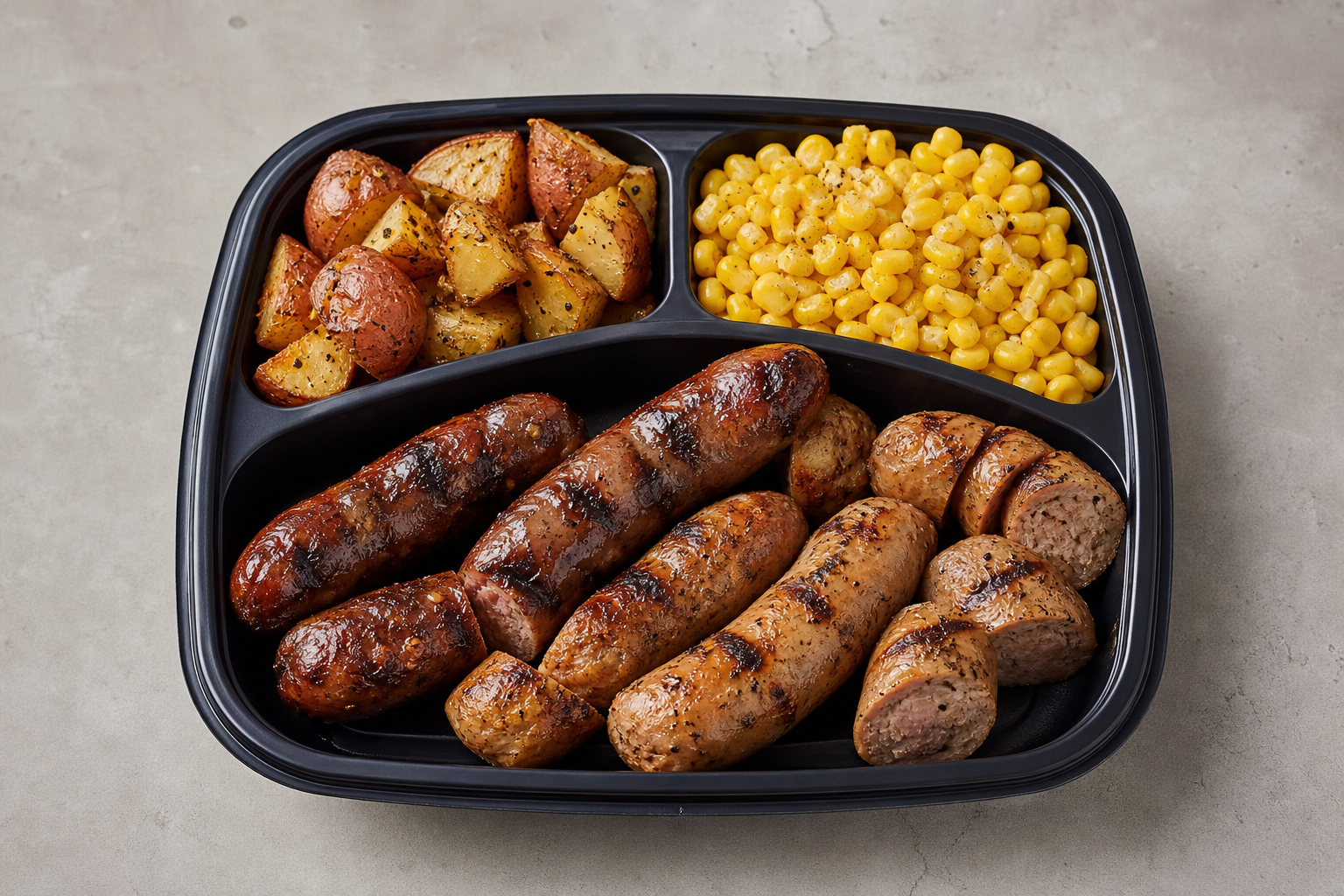US Grilled sausage plate barbecue P08 — United States dish