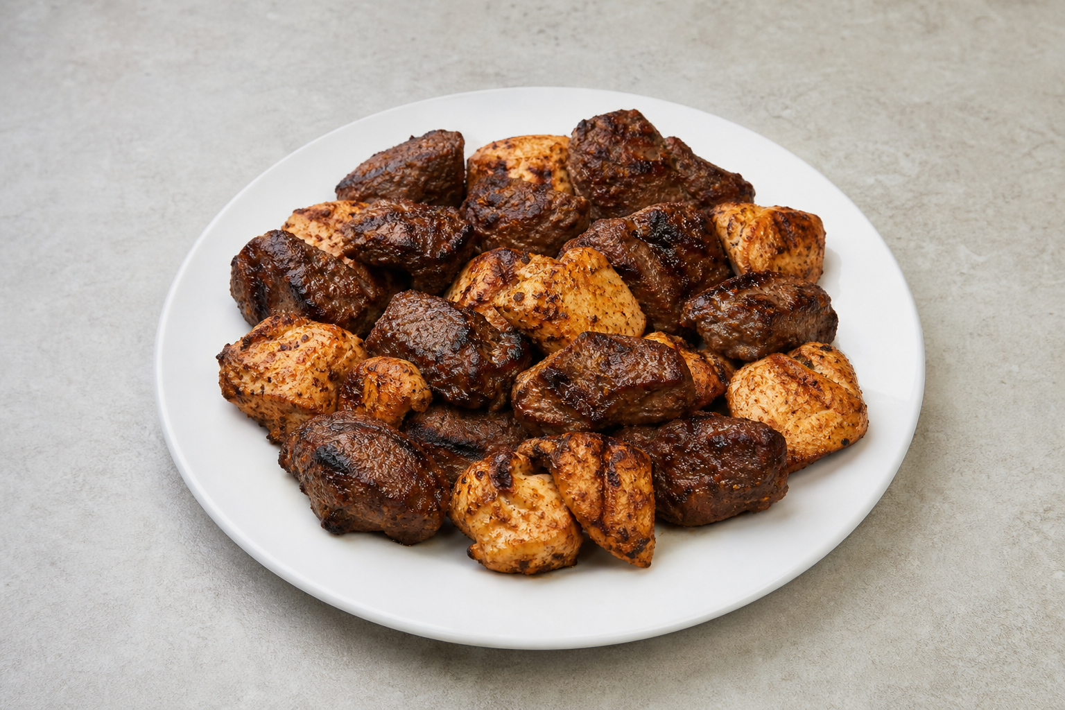 US Smoky beef kebab plate barbecue P01 — United States dish