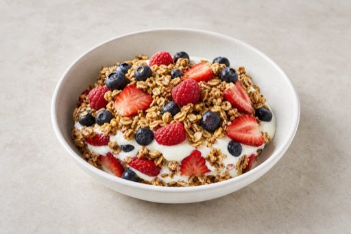 Photorealistic Granola parfait P04 food image by VDAMO