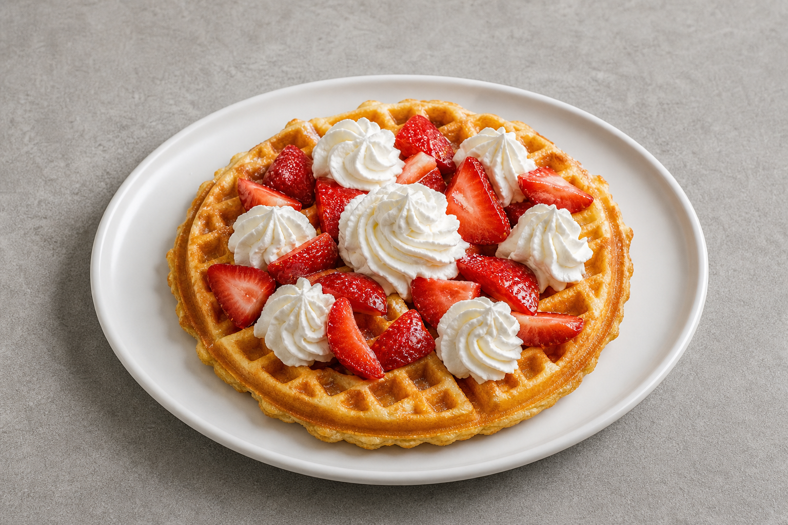 US Strawberry cream waffle dessert P03 — United States dish