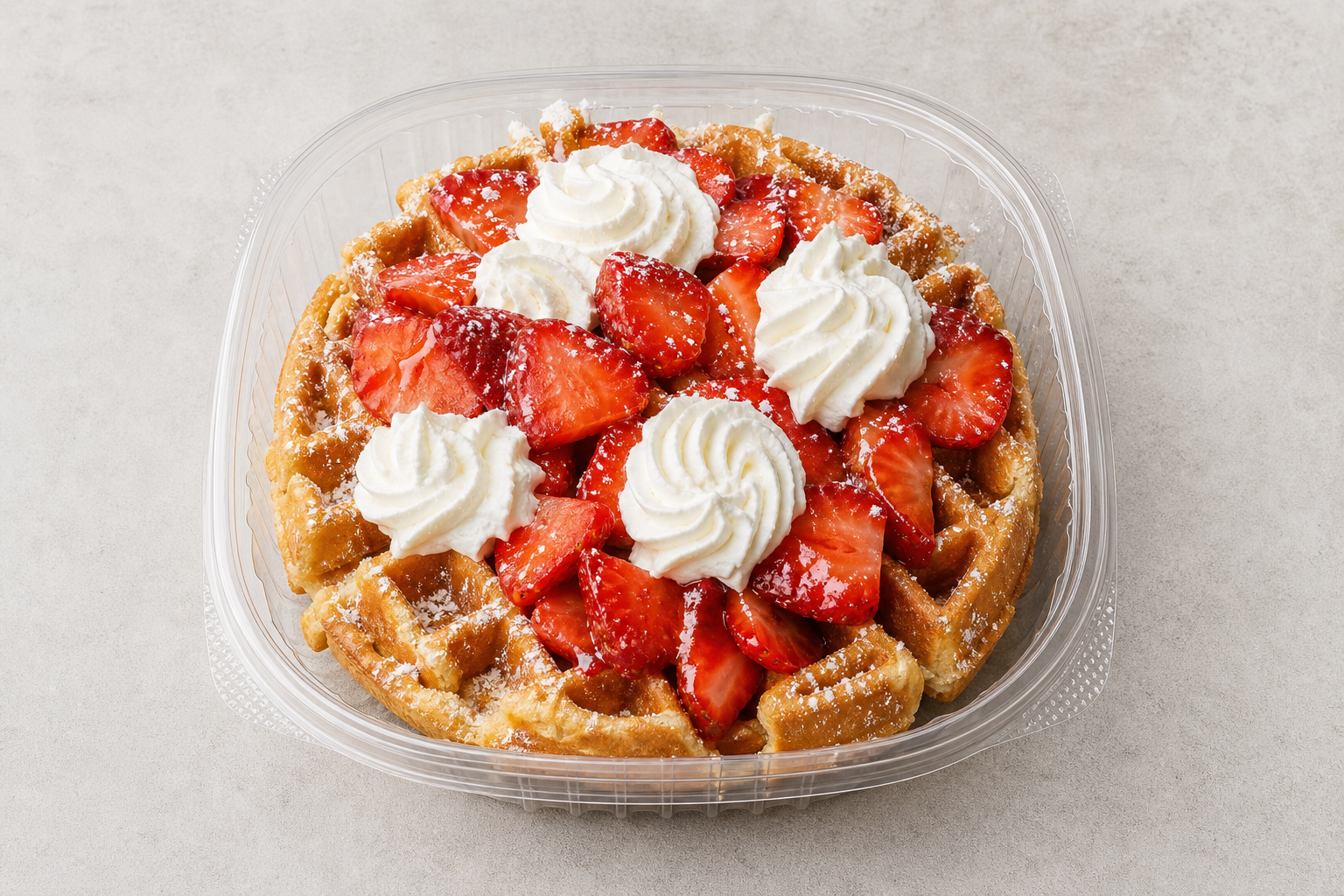 US Strawberry cream waffle dessert P07 — United States dish