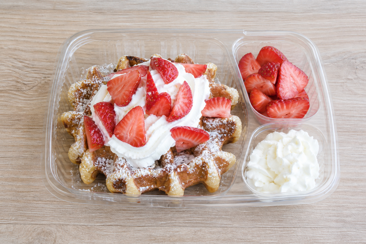 US Strawberry cream waffle dessert P08 — United States dish