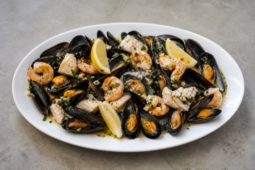 Photorealistic US Steamed mussels pot sushi P03 food image by VDAMO
